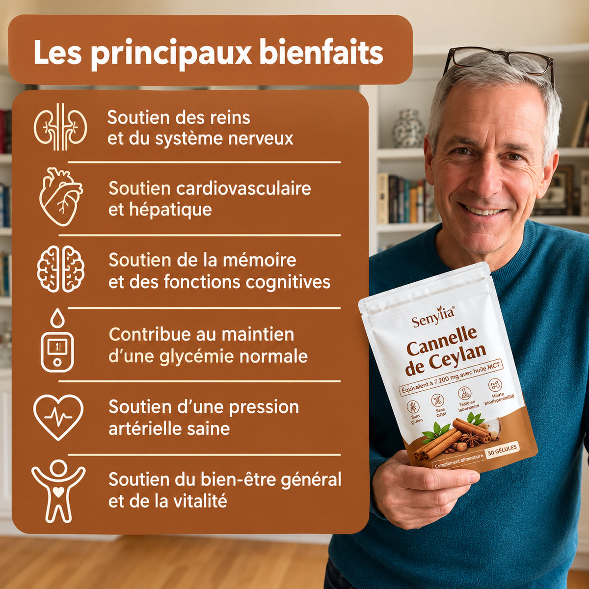 Cannelle de Ceylan – Équivalent à 7 200 mg avec huile MCT