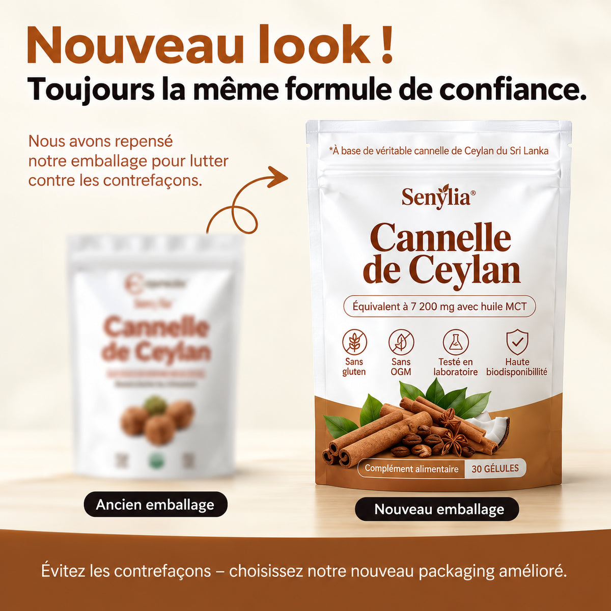 Cannelle de Ceylan – Équivalent à 7 200 mg avec huile MCT