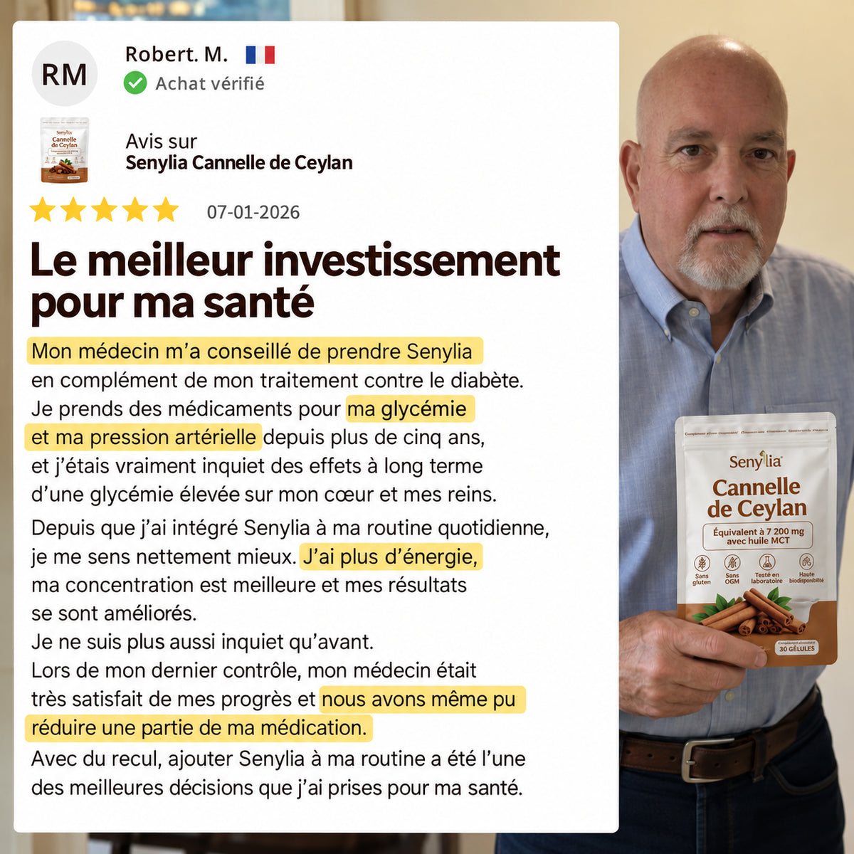Cannelle de Ceylan – Équivalent à 7 200 mg avec huile MCT